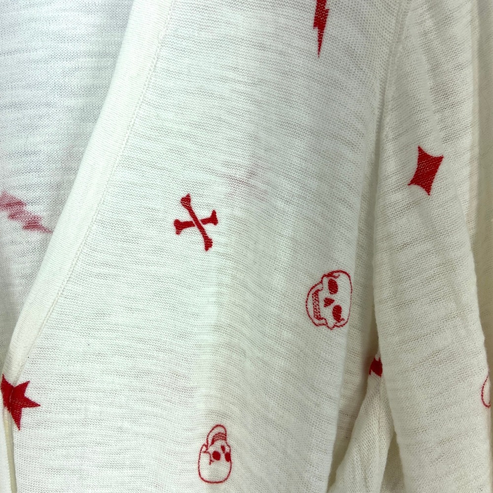 Torrid Button Front Cardigan Sweater White Red Skull Crossbones Womens Plus 4 4X - Picture 6 of 11